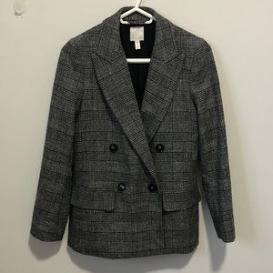 Black and grey checkered blazer